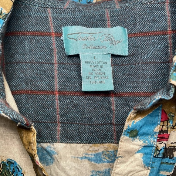 Tasha Polizzi Western Scenic Print Duster Shirt Jacket L Boho Ranchcore - Picture 4 of 4